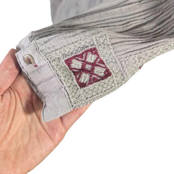 Johnny Was Ava Peasant Tunic Dress Silk Boho Embroidered Small Lagenlook FLAW - Picture 5 of 10